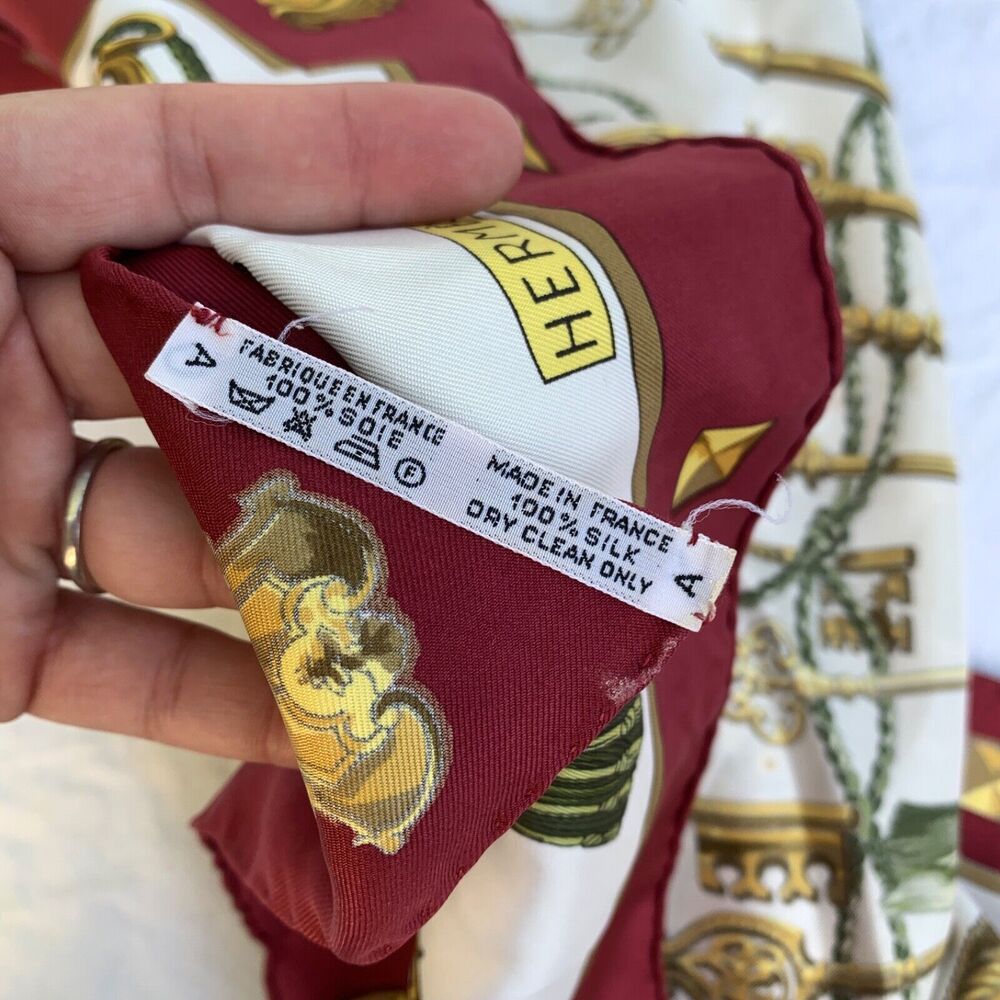 Vintage HERMÈS Keys Les Cles 100% Silk Square Scarf Womens 34” - Picture 9 of 9